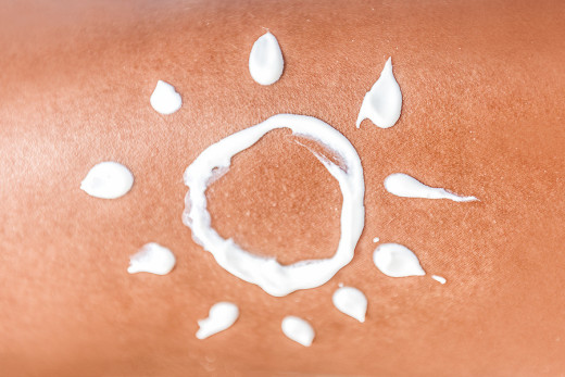 sunscreen on skin