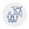 Family safe under Umbrella Representing Life Insurance