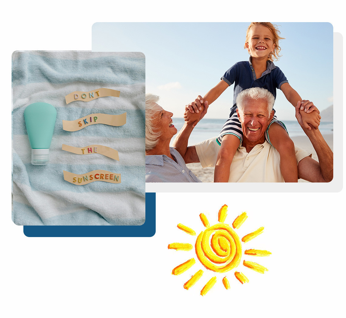 dermatology and sun safety collage